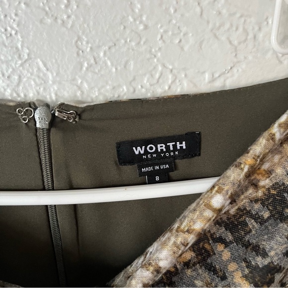 Worth Dress Women's 8 Knot Tie Cowl Long Sleeve Career Houndstooth - Picture 6 of 8